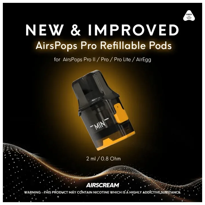 Airscream Airspops Pro II 氣泡2代可調瓦電子煙主機空倉煙彈官網