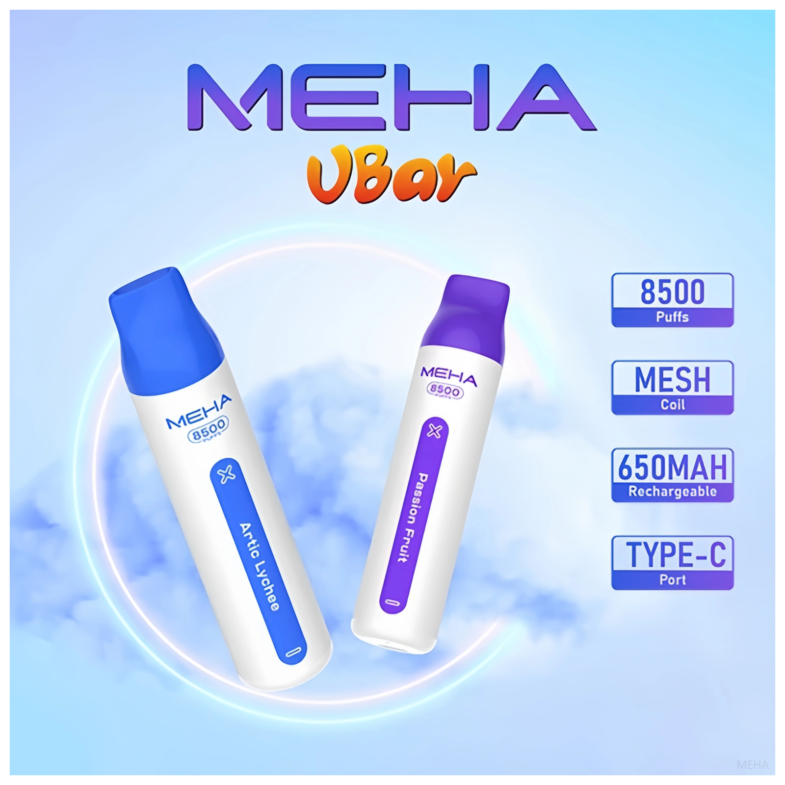 MEHA魅嗨電子煙VBar小白條 8500口一次性拋棄式【18種口味】:圖片 2